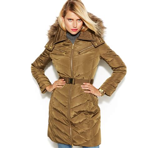 michael kors quilted faux fur hooded coat|Michael Kors faux fur coat.